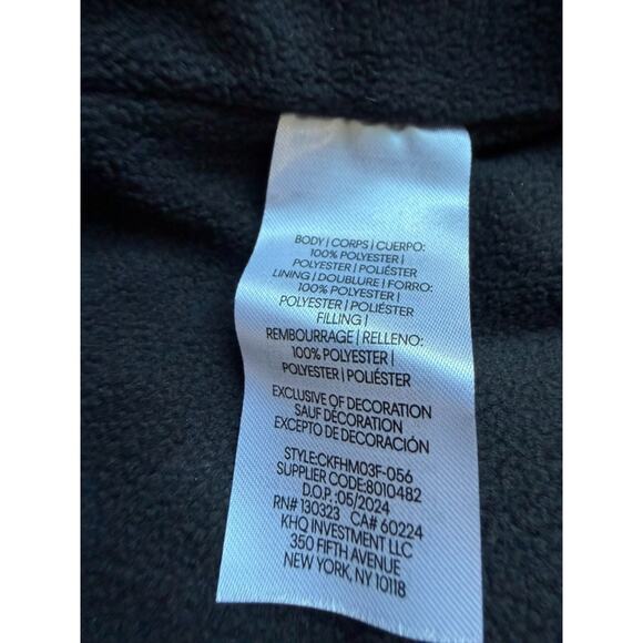 NWT Calvin Klein Jean Gray Puffer Zip Hoodie fleece lined Jacket large L-14/16 - Picture 5 of 12